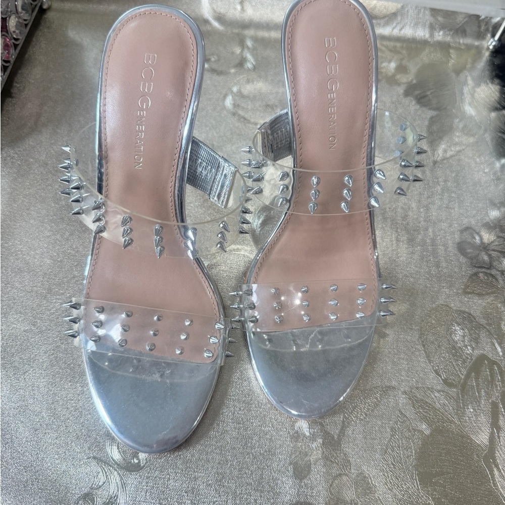 BCBGeneration Silver Studded Women's Sandals